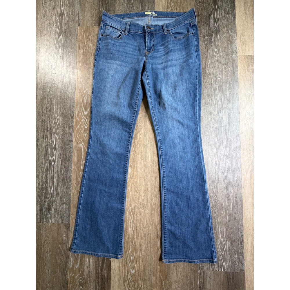Old Navy The Diva Jeans Women 10 Long Blue Bootcut Mid Rise Stretch Denim 5584